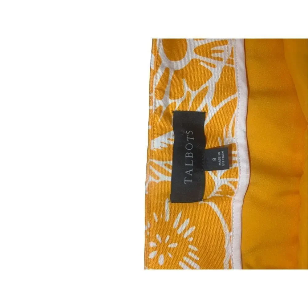 Talbots yellow and white floral skirt fully lined